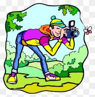 Lawn Mower Clipart - Someone Taking A Picture Cartoon - Png Download