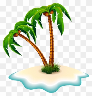 Palm Trees And Island Clipart Image - Palm Tree Clipart Png Transparent Png