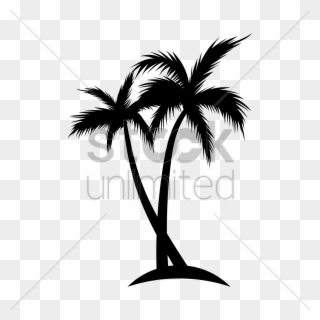 Silhouette Of Coconut Tree Vector Image - Coconut Tree Silhouette Vector Png Clipart