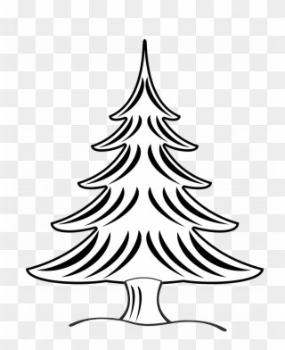 Large Size Of Christmas Tree - Vector Art Black And White Christmas Tree Clipart