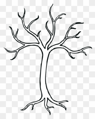 Trunk Clipart Empty Tree - Easy To Draw Tree Without Leaves - Png Download