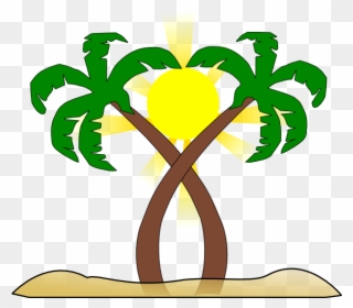 Palm Tree Clipart Double - Beaches Clipart Images With Png Transparent Png