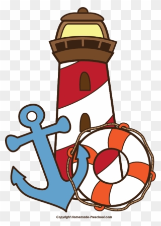 Cartoon Life Preserver Clipart - Nautical Lighthouse Clipart Png Transparent Png