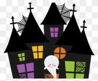 Haunted Clipart Large - Cute Haunted House Clipart - Png Download