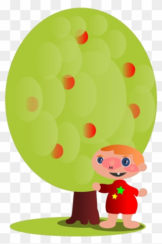 Apple Fruit Tree Cartoon - Arbre Enfant Dessin Clipart