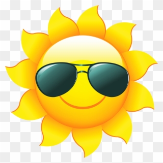 Sunshine Sun Clip Art With Transparent Background Free - Sun With Sunglasses Clip Art - Png Download