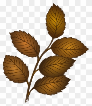 Fall Leaves Branch Clip Art At Clker - Brown Branch With Leaves - Png Download