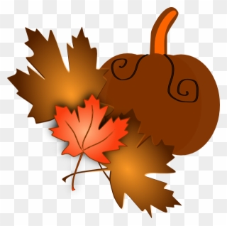 Pumpkin Clipart Pumpkin Leaves - Fall Leaves Pumpkins Tree Clip Art - Png Download