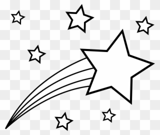 Clip Art Star Of Life - Shooting Star Cartoon Black And White - Png Download