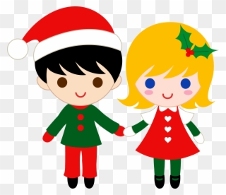 Cute Christmas Kids Clip Art - Christmas Love Throw Blanket - Png Download