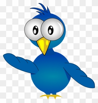 Bird Cartoon Clip Art Images Pictures - Zazzle Big-eyed Blue Cartoon Bird Keychain - Png Download