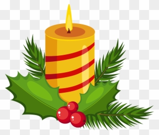 Holley Clipart Transparent Background - Clip Art Christmas Candles - Png Download