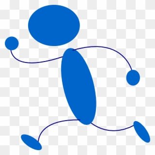 Person Running Running Blue Stick Man Clip Art At Vector - Running Clip Art - Png Download