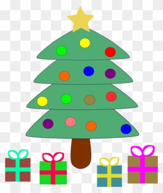Free Clipart Christmas Machovka - Simple Christmas Tree And Presents - Png Download