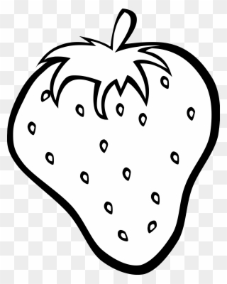 Fruits Clipart Black And White - Coloring Image Of Strawberry - Png Download
