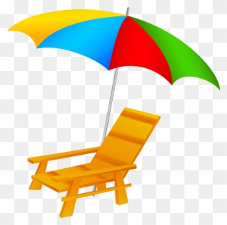 Beach Umbrella And Chair Png Clip Art - Beach Chair Clipart Png Transparent Png