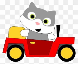 Clip Download Clipart A Cat Driving - Cat Driving Car Clipart - Png Download