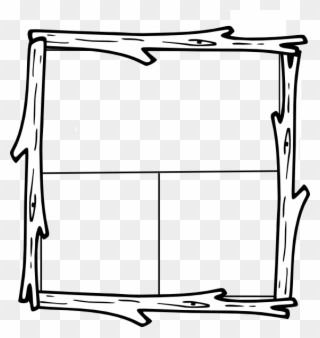 Wooden Frame Clipart Black And White - Png Download