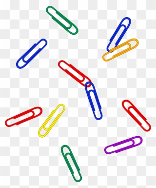 Scattered Colorful Paper Clips Free - Paper Clips Clipart Png Transparent Png