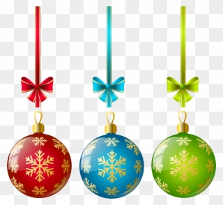Large Transparent Three Christmas Ball Ornaments Clipart - Christmas Tree Ornaments Transparent - Png Download