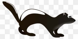 Skunk Clip Art At Vector Clip Art Free Image - Siyah Beyaz Çizgili Hayvan - Png Download