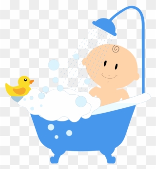 Baby Free To Use Clipart - Baby Taking Shower Clip Art - Png Download