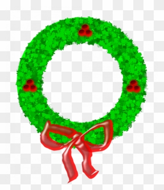 Christmas ~ Phenomenalas Wreath Clip Art Black And - Christmas Wreath Clip Art - Png Download