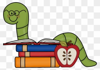 Pile Of Books Clip Art - Book Worm Clip Art Free - Png Download