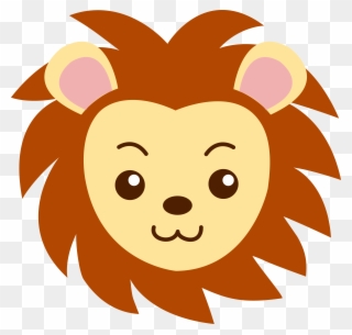 Face Of A Cute Lion - Clip Art Lion Face - Png Download