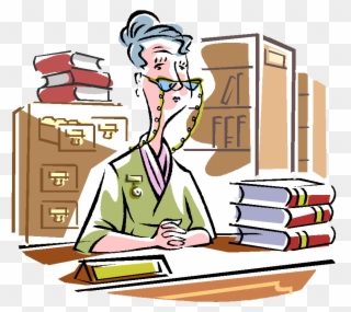 Paper Cut Border And Background - Librarian At Desk Clip Art - Png Download