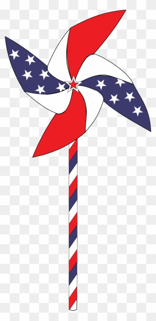 Free Clipart Of A Patriotic Usa Pinwheel - Fourth Of July Pinwheel Clipart - Png Download