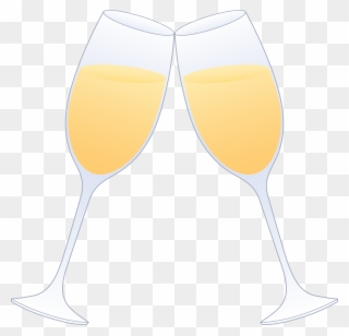 Cheers Clipart Champagne Glass - Two Glasses Of Champagne Clinking - Png Download