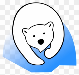 Winter Polar Bear Clip Art - Polar Bear Face Cartoon - Png Download