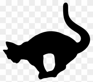 Clipart Royalty Free Cat Clipart Silhouette - Leaping Black Cat Pngs Transparent Png
