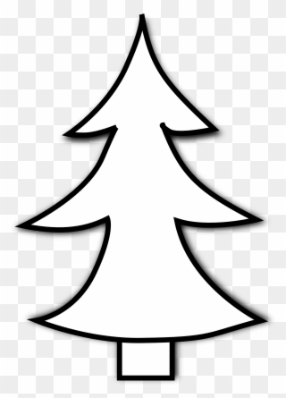 Clip Art Tree Outline - White Christmas Tree Clipart - Png Download