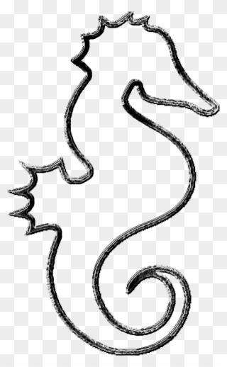 Sea Horse Clip Art Black And White - Black And White Seahorse Clipart - Png Download