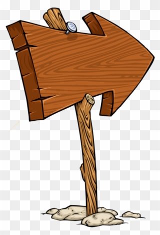 Wooden Arrow Blank Sign - Cartoon Wooden Sign Png Clipart