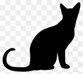 Clip Art Cats Vector Persian Cat - Sitting Cat Silhouette Png Transparent Png
