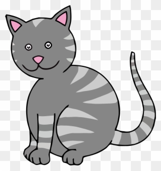 Cat Lineart Clip Art Gray Color Cat Clipart Png Clip - Gato Dibujo Color Transparent Png