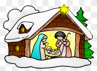 Free Clip Art Baby Jesus Christmas Clipartfest - Christmas Crib Clipart - Png Download