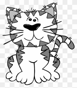 Cat Cartoon White Gray Clip Art - Little Red Hen Cat - Png Download