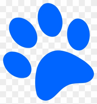 Cougar Paw Print Clip Art Clipart - Blue Dog Paw Print - Png Download