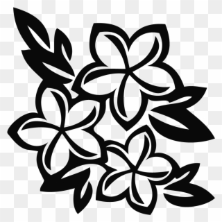 Hawaiian Flower Black And White Clip Art Clipart - Hawaiian Flower Clip Art Black And White - Png Download