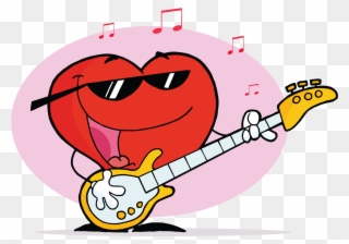 Funny Valentine Clip Art - Happy Valentines Day Guitar - Png Download