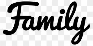 Cursive Font Family Child Script Typeface - Family Text Clipart - Png Download
