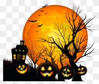 Sun - Haunted House Halloween Png Clipart