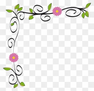Graphic Free Stock Floral Border Vectorized By Gdj - Flower Border Design Clipart - Png Download