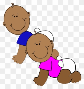 This Free Clip Arts Design Of African-american Twins - Cartoon Black Baby Twins - Png Download