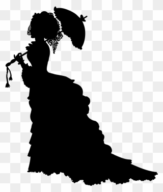 Silhouette Victorian Era Drawing Line Art - Victorian Lady Silhouette Clipart