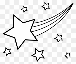 Star Black And White Star Black And White Image Of - Shooting Star Coloring Pages Clipart